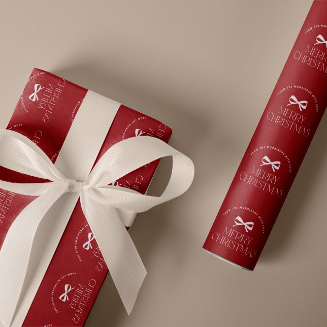 Namn personlig vit röd God Jul  Presentpapper (Skapare uppladdad)