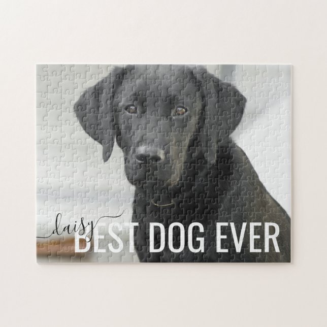 Namn Pet-foto med bästa Hund någonsin Pussel (Horisontell)