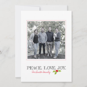 Namn Photo för julfreden Kärlek Joy Holly-familjen Julkort