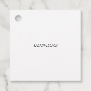 Namn Plain Modern Minimalist Simple White Gåvor Etiketter