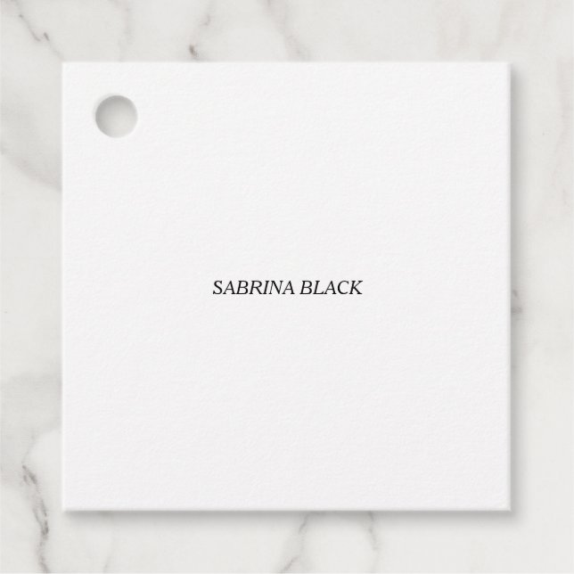 Namn Plain Modern Minimalist Simple White Gåvor Etiketter (Framsida)