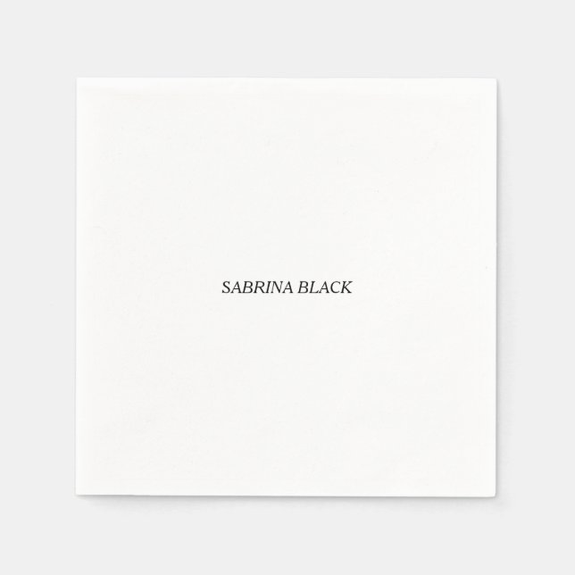 Namn Plain Modern Minimalist Simple White Pappersservett (Framsidan)