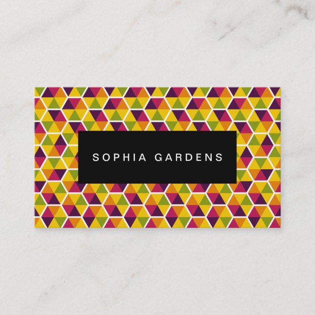 Namn Plate - Hexagon Mönster 01 Visitkort (Framsida)