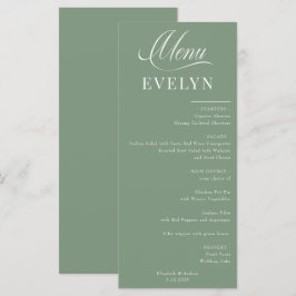 Namn-platskort | Bröllop Menu Meny