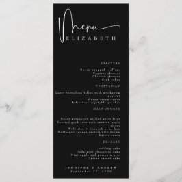 Namn-platskort | Meny | Enkel meny Bröllop