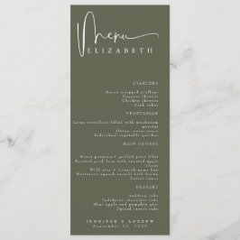 Namn-platskort | Meny | Enkel meny Bröllop