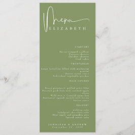 Namn-platskort | Meny | Enkel meny Bröllop