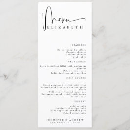Namn-platskort | Meny | Enkel meny Bröllop