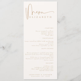 Namn-platskort | Meny | Enkel meny Bröllop