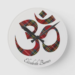 Namn, Play Tartan Om Symbol 8-in Rund Klocka