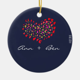 Namn Plus Rött Hjärtadekoration Datum Julgransprydnad Keramik