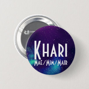 Namn ___ + Pronouns Anpassade Galaxy Knapp