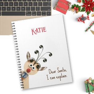 Namn, Quilled Ren Peeking Holiday Dagbok Anteckningsbok