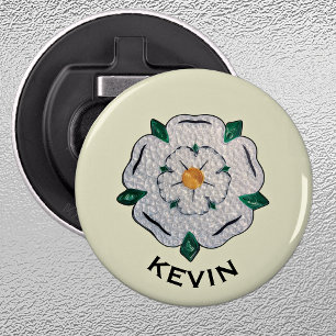 Namn, Quilled Yorkshire Vit ros Magnet Flasköppnare