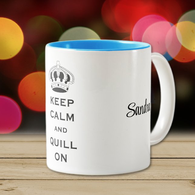 Namn, Quilling Keep Calm Klassisk Tvåtons Mugg (Skapare uppladdad)