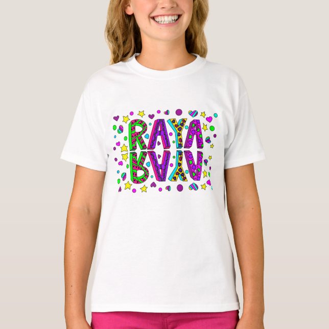 Namn Raya Stars och Hearts T-Shirt (Framsida)
