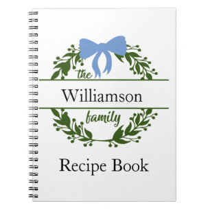 Namn Recipe Binder i Monogram Grönt WAN- familjen Anteckningsbok