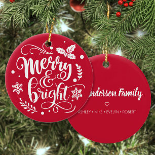 Namn Red-julen i familjen Merry & Bright Anpassnin Julgransprydnad Keramik