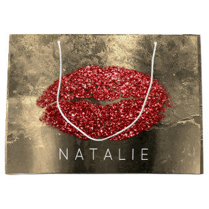 Namn Red Kiss Läppar Guld Ro Makeup Grunge