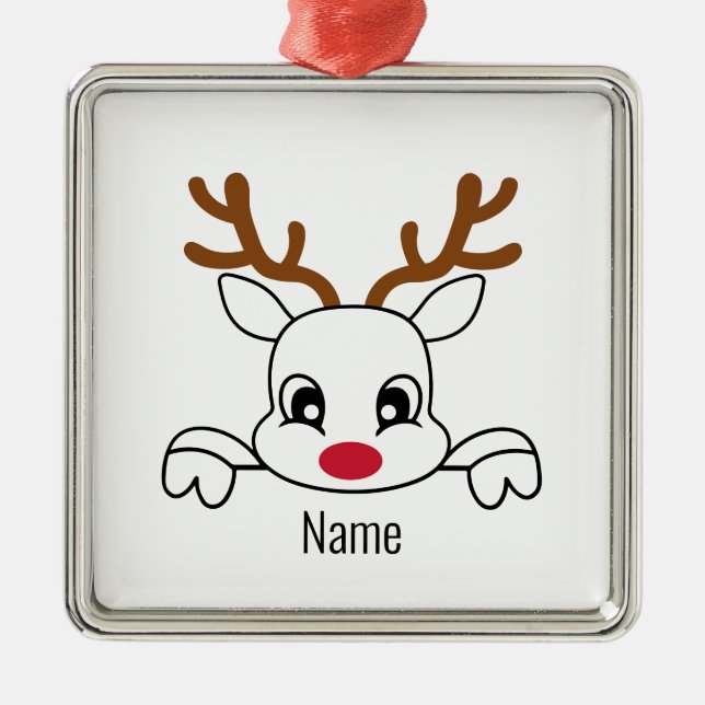 Namn Reindeer jul Ornament (Framsidan)