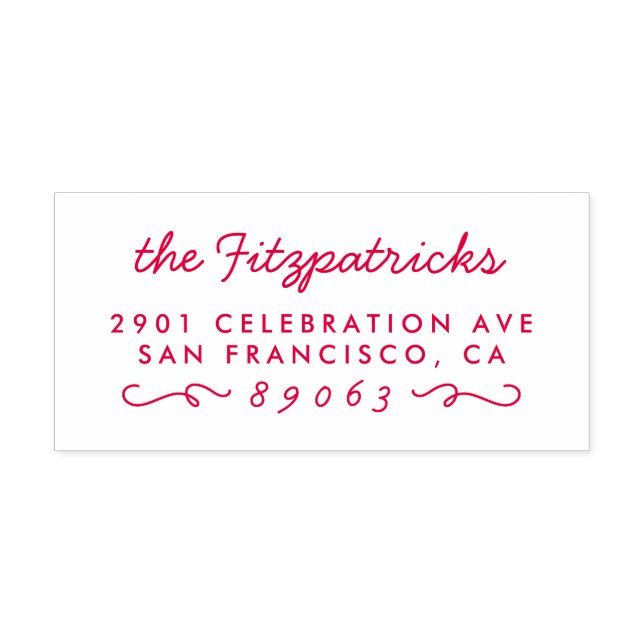 Namn-Returadressen för anpassningsbar SvepScript-f Självfärgande Stämpel (Design)