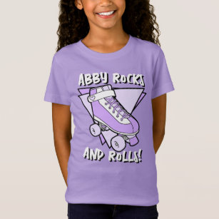 Namn Rock and roll Pastel Lila Roller Skate T Shirt