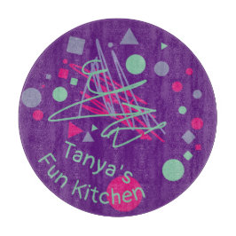 Namn Roligt Kitchen Rosa Lila Teal Shapes