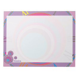 Namn Roman Numerals Clock Rosa Lila Blue Girly Anteckningsblock