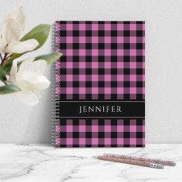 Namn Rosa & Black Checks Play Gingham Mönster