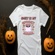 Namn Rosa Retro Ghost Spooky Mamma Halloween