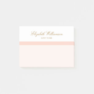 Namn,  Rosa White Post-it Block