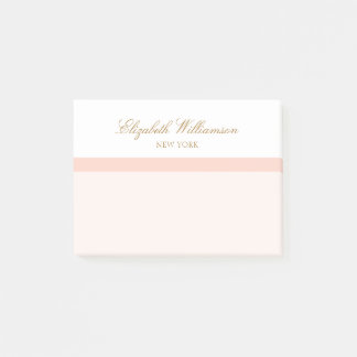 Namn,  Rosa White Post-it Block