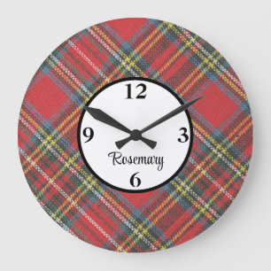 Namn, Royal Stewart Tartan Akryl Stor Klocka