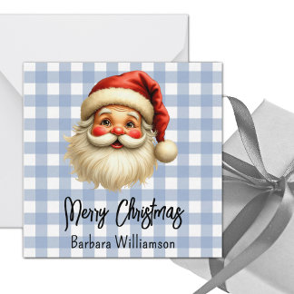 Namn Santa, Mini 2,5-tums God Jul Platt Anteckningskort