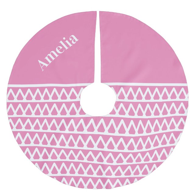 Namn Shock rosa Mönster jul Julgransmatta Borstad Polyester (Framsidan)