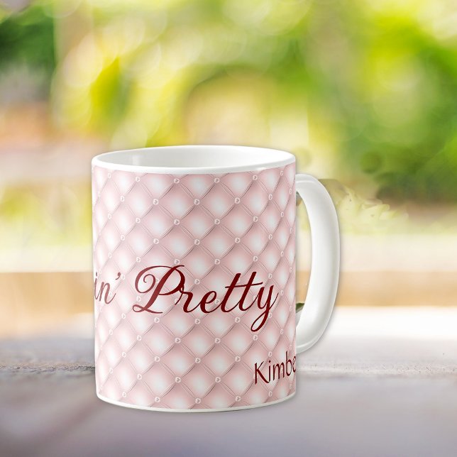 Namn, Sippin' Pretty Rosa Tofsad 11oz Kaffekopp (Skapare uppladdad)