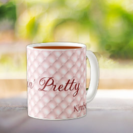 Namn, Sippins Söt Rosa Tuftad 11 oz kaffe Mugg