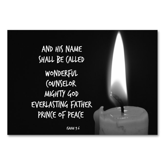 Namn ska vara prins of Peace Bible Verse Bordsnummer (Framsidan)