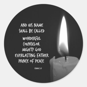 Namn ska vara prins of Peace Bible Verse Runt Klistermärke