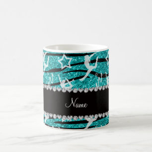 Namn-sköldpaddsgymnastikgymnastikgymmet glitter ze kaffemugg