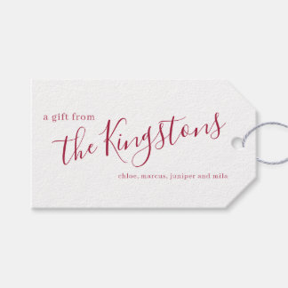 Namn-skriptpresentMärkre för Scarlen Family Presentetikett