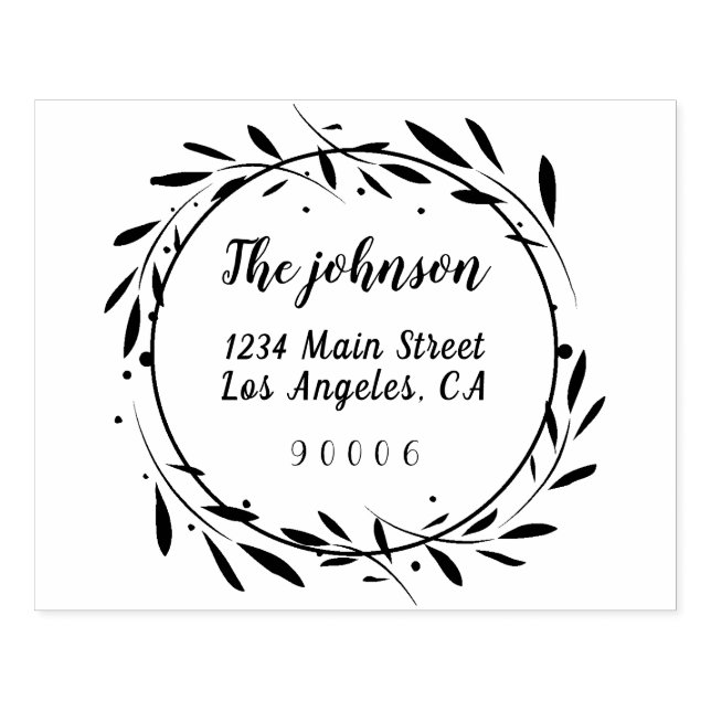 Namn-skriptReturadress för blommigt WAN-familjen Stämpel (Tryck)