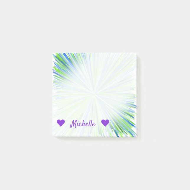 Namn + Skuggar av grönt- och Post-it Block (Framsida)