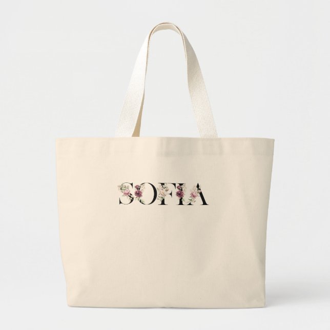 Namn Sofia. Jumbo Tygkasse (Framsidan)