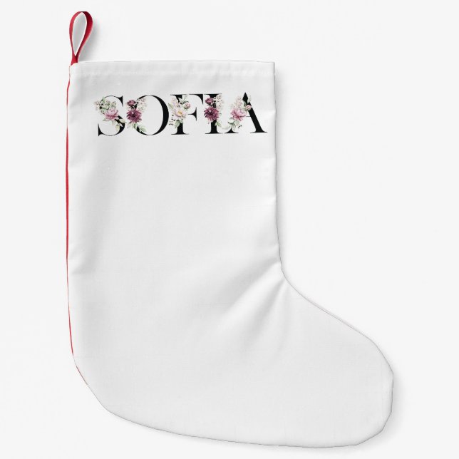 Namn Sofia. Liten Julstrumpa (Framsidan)