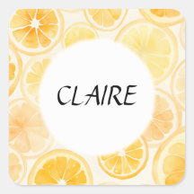 Namn Soft Oranges och Lemons Watercolor Mönster