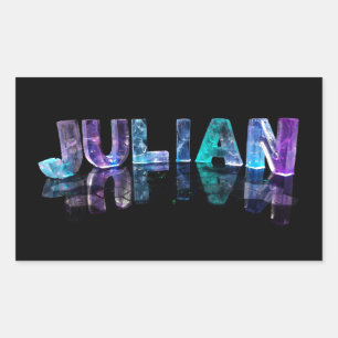 Namn som är julian i 3D, tänder (fotografera), Rektangulärt Klistermärke