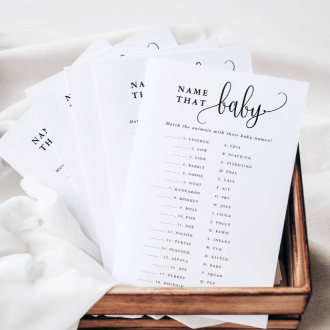 Namn som Baby matchar det Pappra spelkortet Flygblad (Skapare uppladdad)