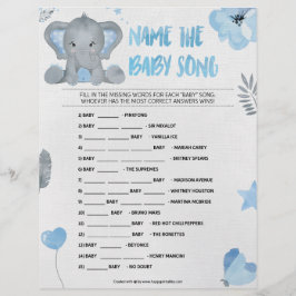Namn som Baby Sång [Baby Elephant [Blue] Brevhuvud