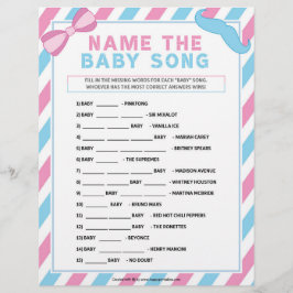 Namn som Baby Sång [Gender överraskning] Brevhuvud